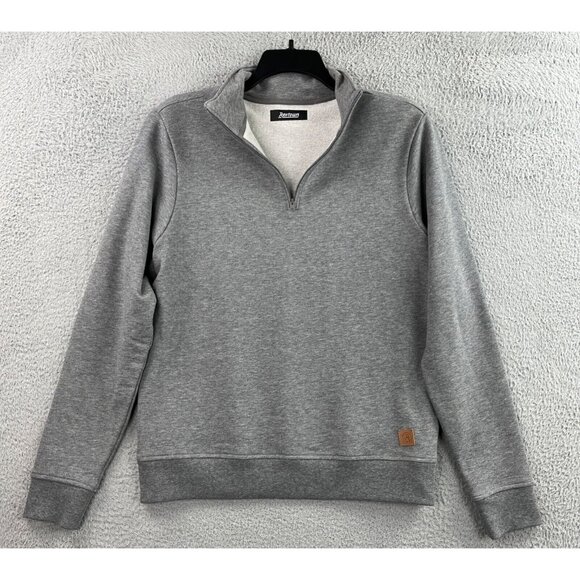 Revtown 1/4 Zip Fleece Pullover Mens Medium Gray Mock Neck Comfort Minimalist - Picture 1 of 16